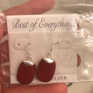 sterling silver red earrings